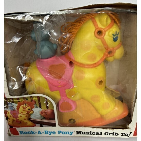 Vintage 1979 Mattel Preschool Rock-A-Bye Pony Musical Crib‎ Toy New - Picture 5 of 5